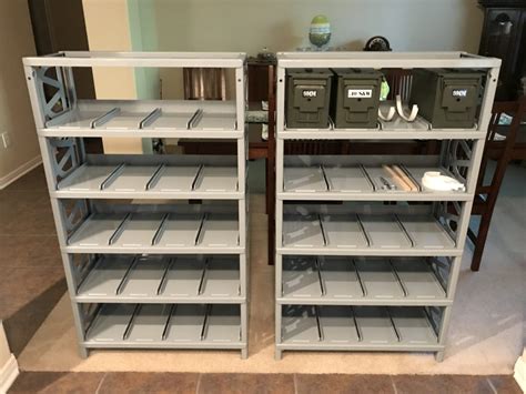 building metal shelves to hold heavy ammo boxes|ammunition storage in bulk.